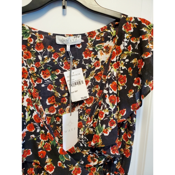 NWT WAYF floral ruffle midi dress - Picture 4 of 6